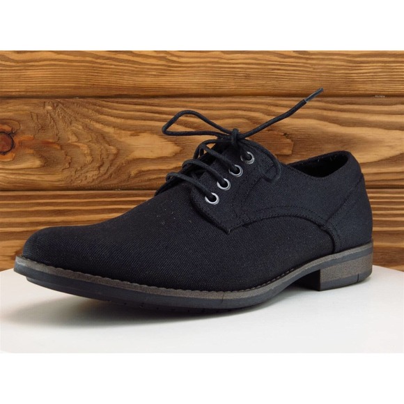 Perry Ellis Sz 10 Derby Oxfords Black Fabric Men Lace‎ Up Westbrook Medium - Picture 1 of 11